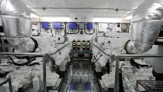 A yacht's engine room