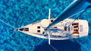 sailing yacht viewed from mast