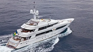 Motor yacht Lady Anastasia underway.