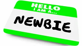 An illustration of a name tag stating, "Hello, I am a Newbie"