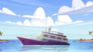 An illustration of a yacht sinking