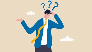 illustrated man confused by questions