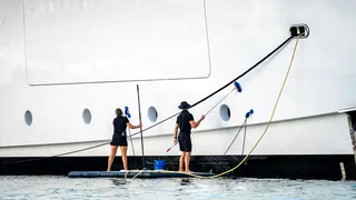 Superyacht deck crew physical stress mooring lines tender operations