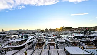Cannes Yachting Festival 2026 aerial view Vieux Port superyachts French Riviera